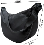 Τσάντα Crossbody Σε Σχήμα Ημισελήνου 525651-Μαύρο