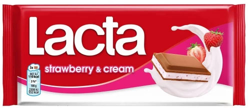 Lacta Σοκολάτα Κρέμα Φράουλα 100gr