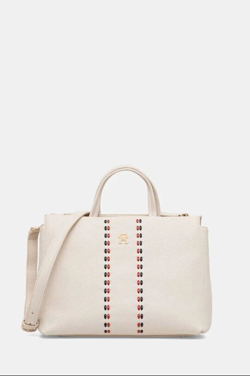 Tommy Hilfiger AW0AW18155-AEO Τσάντα Ώμου-Χειρός Εκρού