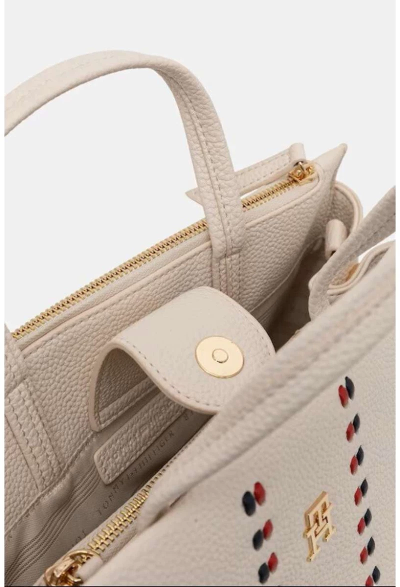 Tommy Hilfiger AW0AW18155-AEO Τσάντα Ώμου-Χειρός Εκρού