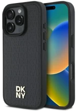 DKNY Repeat Pattern Stack Logo MagSafe iPhone 16 Pro Max Case - Black