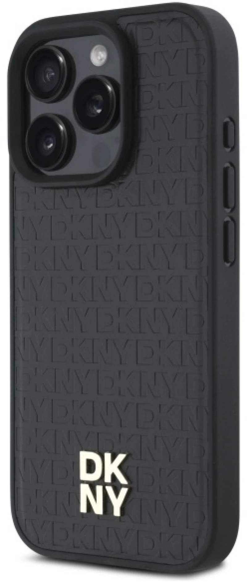 DKNY Repeat Pattern Stack Logo MagSafe iPhone 16 Pro Max Case - Black