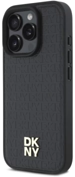 DKNY Repeat Pattern Stack Logo MagSafe iPhone 16 Pro Max Case - Black