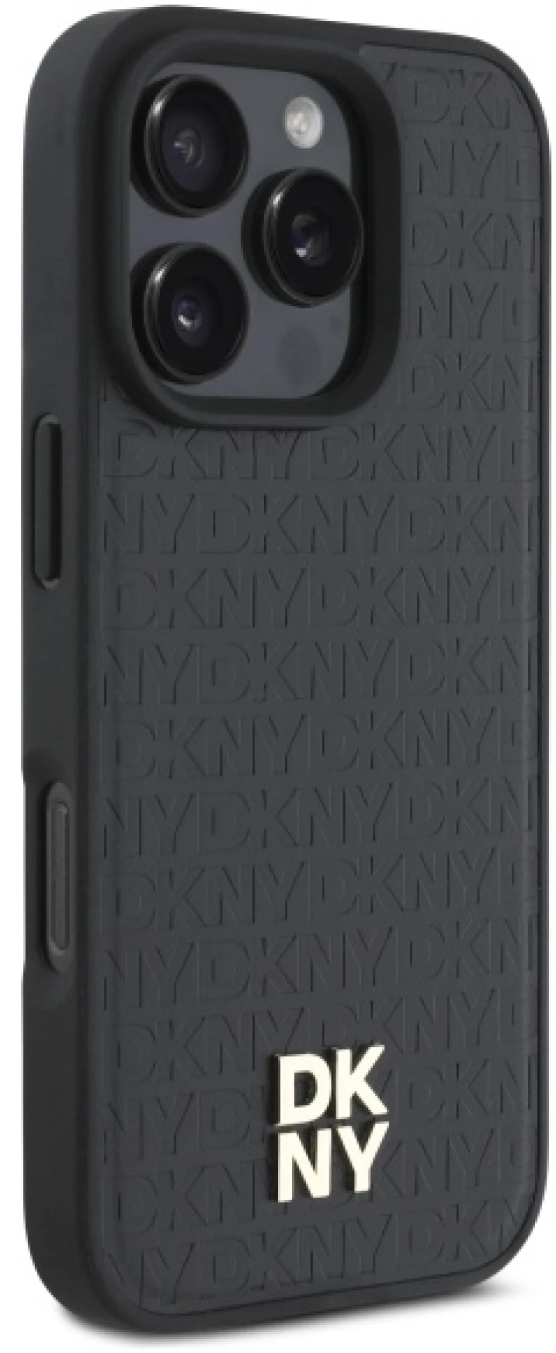 DKNY Repeat Pattern Stack Logo MagSafe iPhone 16 Pro Max Case - Black