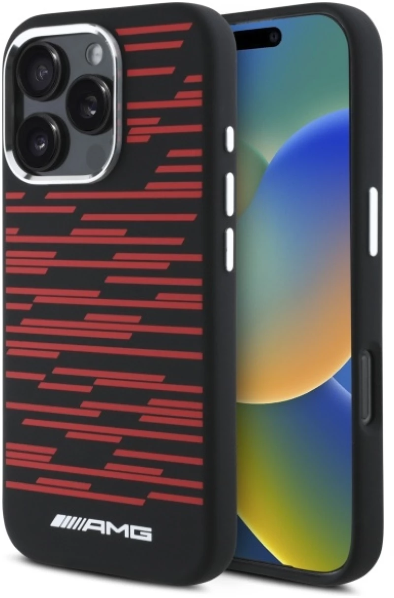 AMG Silicone Graphics MagSafe case for iPhone 16 Pro - black