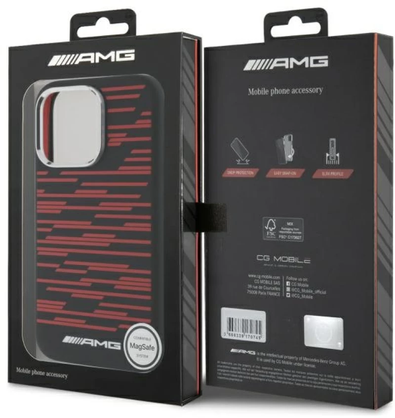 AMG Silicone Graphics MagSafe case for iPhone 16 Pro - black