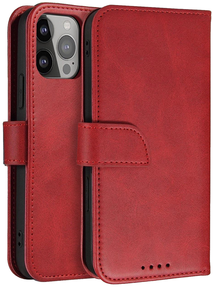 Magnet Case with Flip for Samsung Galaxy S25 Ultra - Red