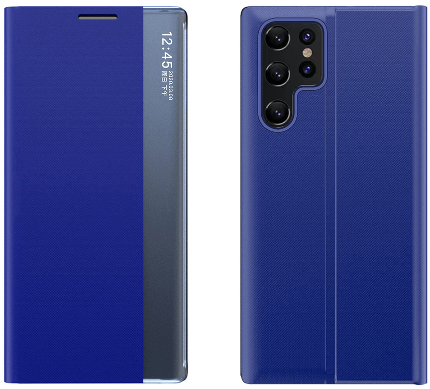 New Sleep Case for Samsung Galaxy S24 FE Cover with Flip and Stand - Blue