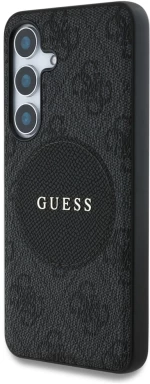 Guess 4G Round Patch Classic Logo MagSafe case for Samsung Galaxy S25 Plus black