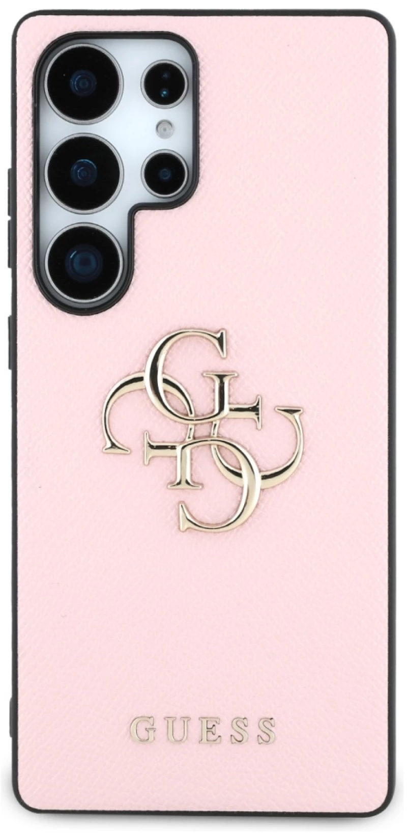 Guess Grained Big 4G Logo Small Classic Logo Case for Samsung Galaxy S25 Ultra pink
