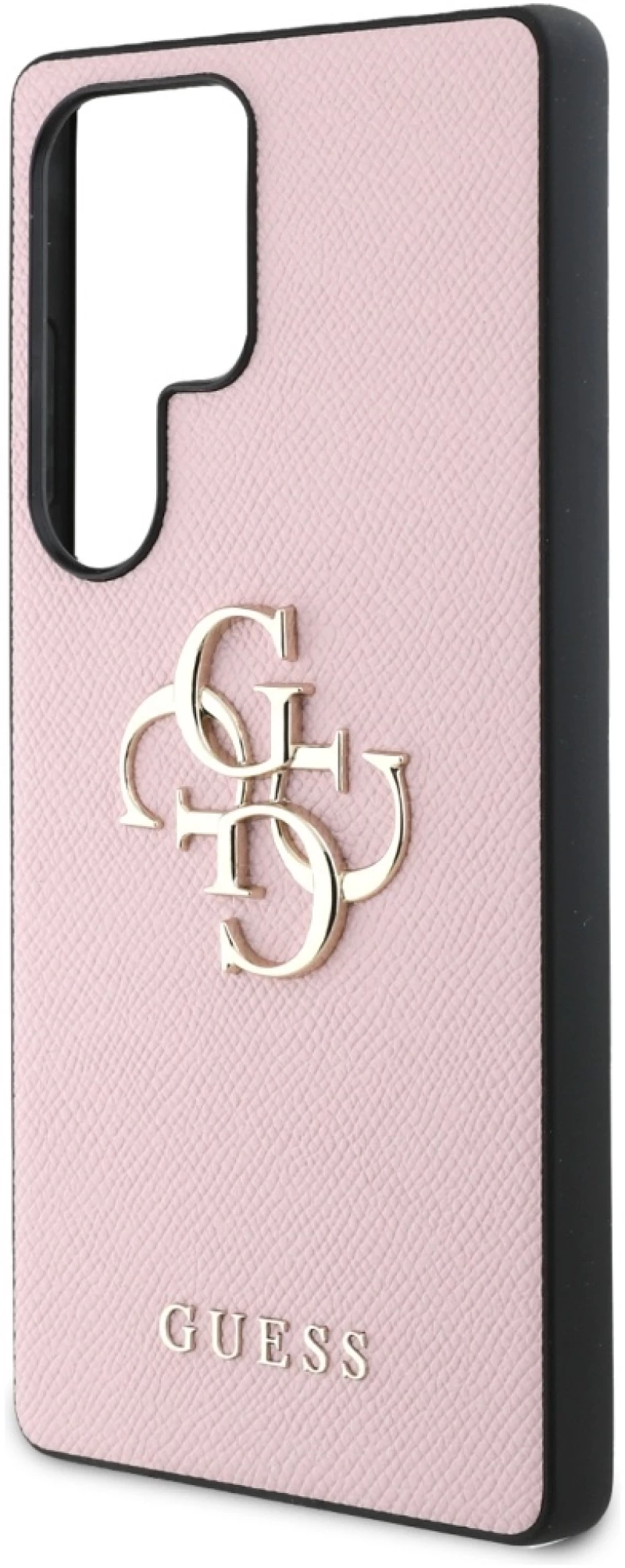 Guess Grained Big 4G Logo Small Classic Logo Case for Samsung Galaxy S25 Ultra pink