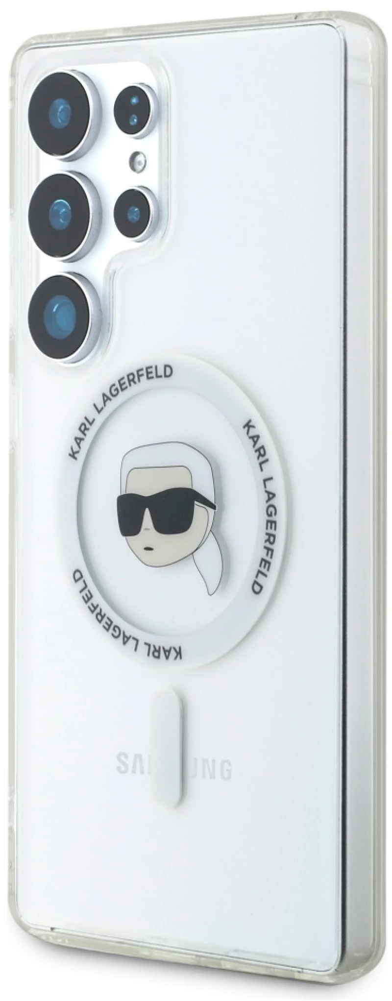 Case Karl Lagerfeld Button Karl Head Printed Logo MagSafe Samsung Galaxy S25 Ultra white