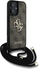 Guess 4G Big Logo Cord Stap Crossbody Case for iPhone 16 Brown