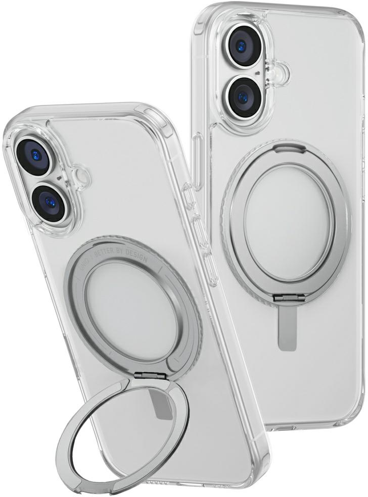 Uniq Swivix 360 Rotating Kickstand Case for iPhone 16 Plus - Transparent