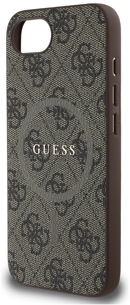 Guess 4G Ring Classic Logo MagSafe iPhone 16e Case - Brown