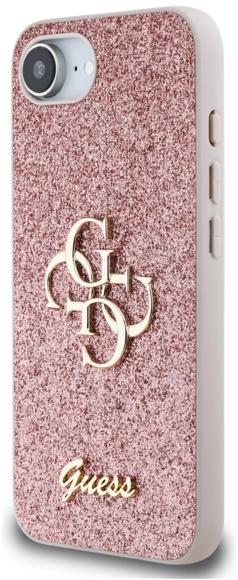 Guess Fixed Glitter Big 4G iPhone 16e Case - Pink