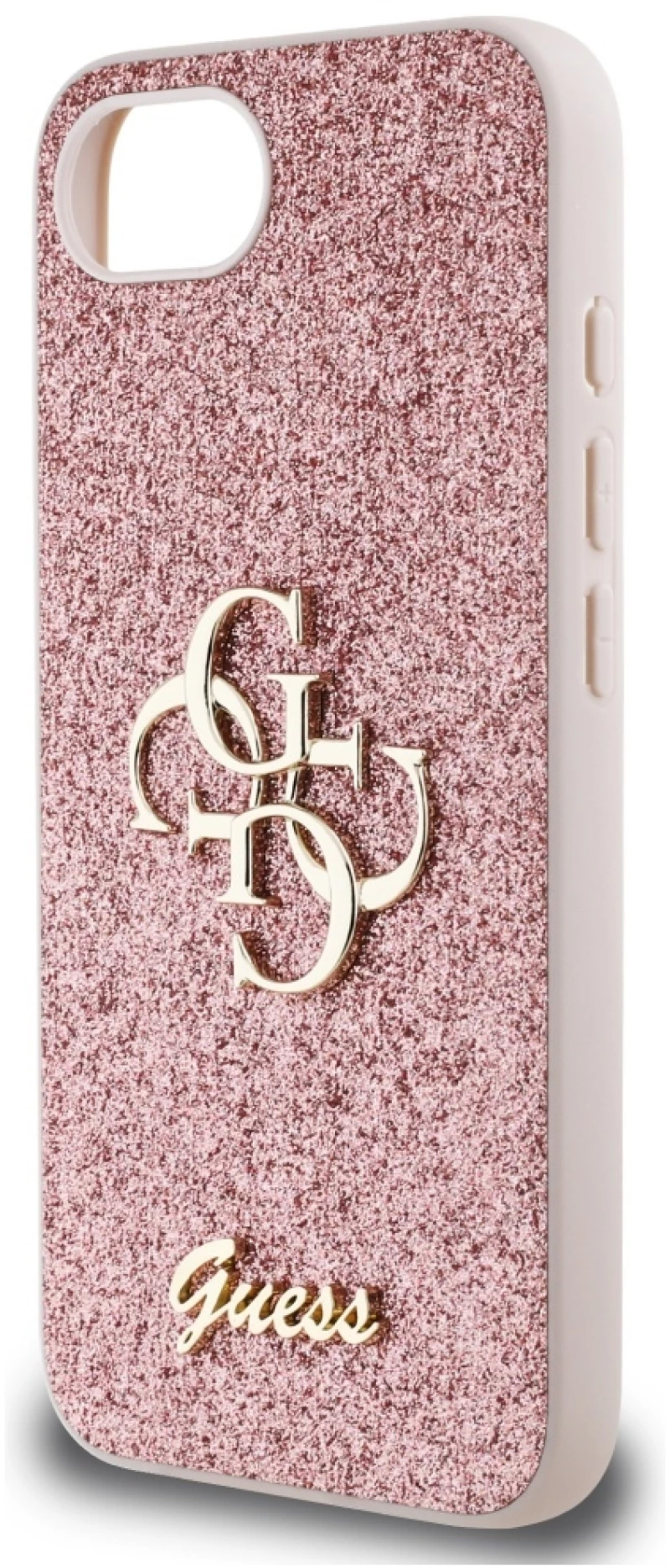 Guess Fixed Glitter Big 4G iPhone 16e Case - Pink