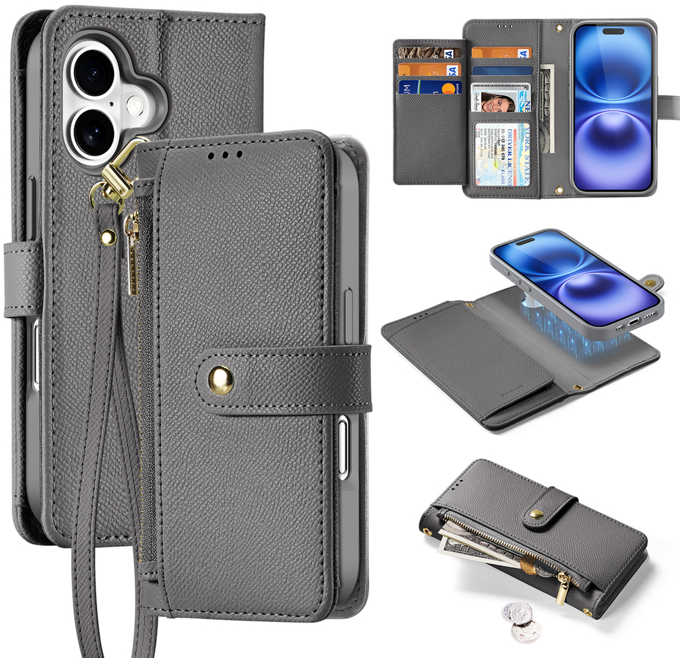 Dux Ducis Lawa Leather Case for iPhone 16 - Gray