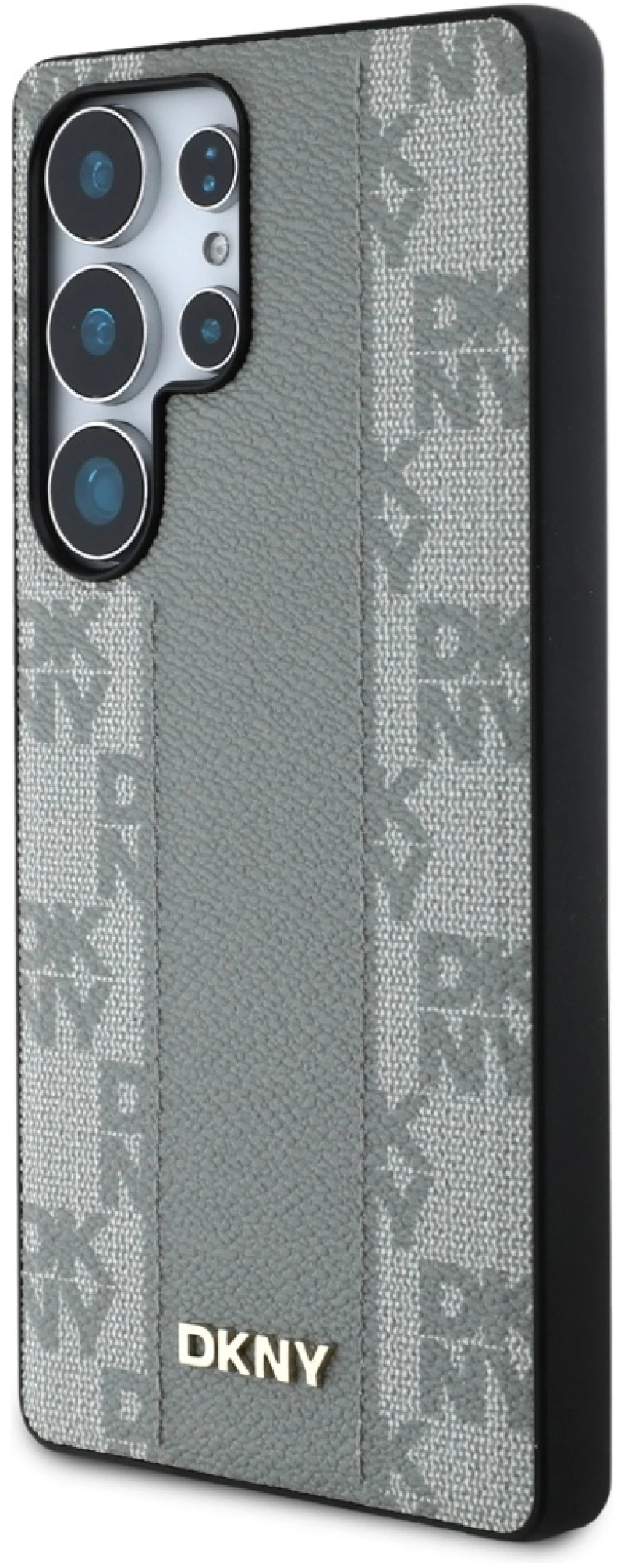 DKNY Leather Checkered Pattern MagSafe Case for Samsung Galaxy S25 Ultra - Gray