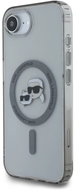 Karl Lagerfeld IML Metal Karl & Choupette Heads MagSafe iPhone 16e Case - Black