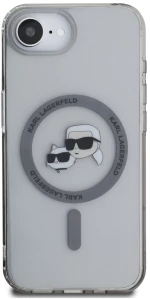 Karl Lagerfeld IML Metal Karl & Choupette Heads MagSafe iPhone 16e Case - Black