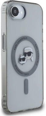 Karl Lagerfeld IML Metal Karl & Choupette Heads MagSafe iPhone 16e Case - Black