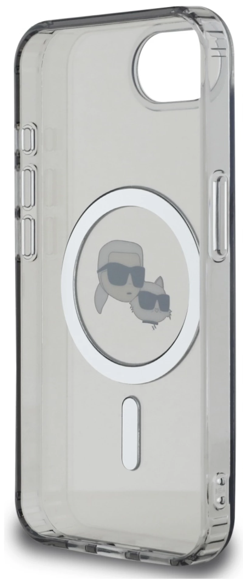 Karl Lagerfeld IML Metal Karl & Choupette Heads MagSafe iPhone 16e Case - Black