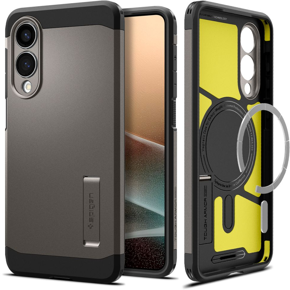 Spigen Tough Armor MagSafe Case for Samsung Galaxy S25 Edge - Gray/Black