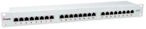 Equip 24-Port Cat.6 Shielded Patch Panel, Light Grey