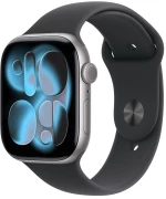 Apple Watch Series 11 GPS + Cellular 46mm Space Grey Aluminium Case with Black Sport Band - S/M