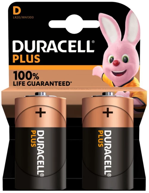 DURACELL αλκαλικές μπαταρίες Plus, D/LR20, 1.5V, 2τμχ - 5000394141988