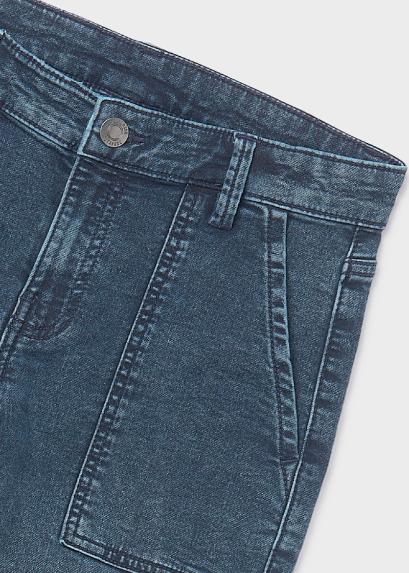 Mayoral Παντελονι soft denim worker μαυρο μπλε 15-07558-024 7558 Αγόρι