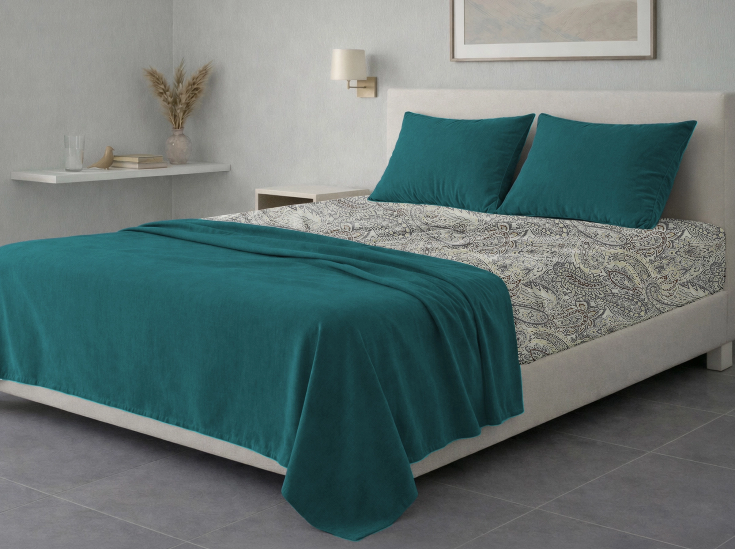 Σετ σεντόνια 4τμχ υπέρδιπλα 240x270-180x200+35 Βαμβακερά 100% εμπριμέ/μονόχρωμα 007443011Σ76Χ94