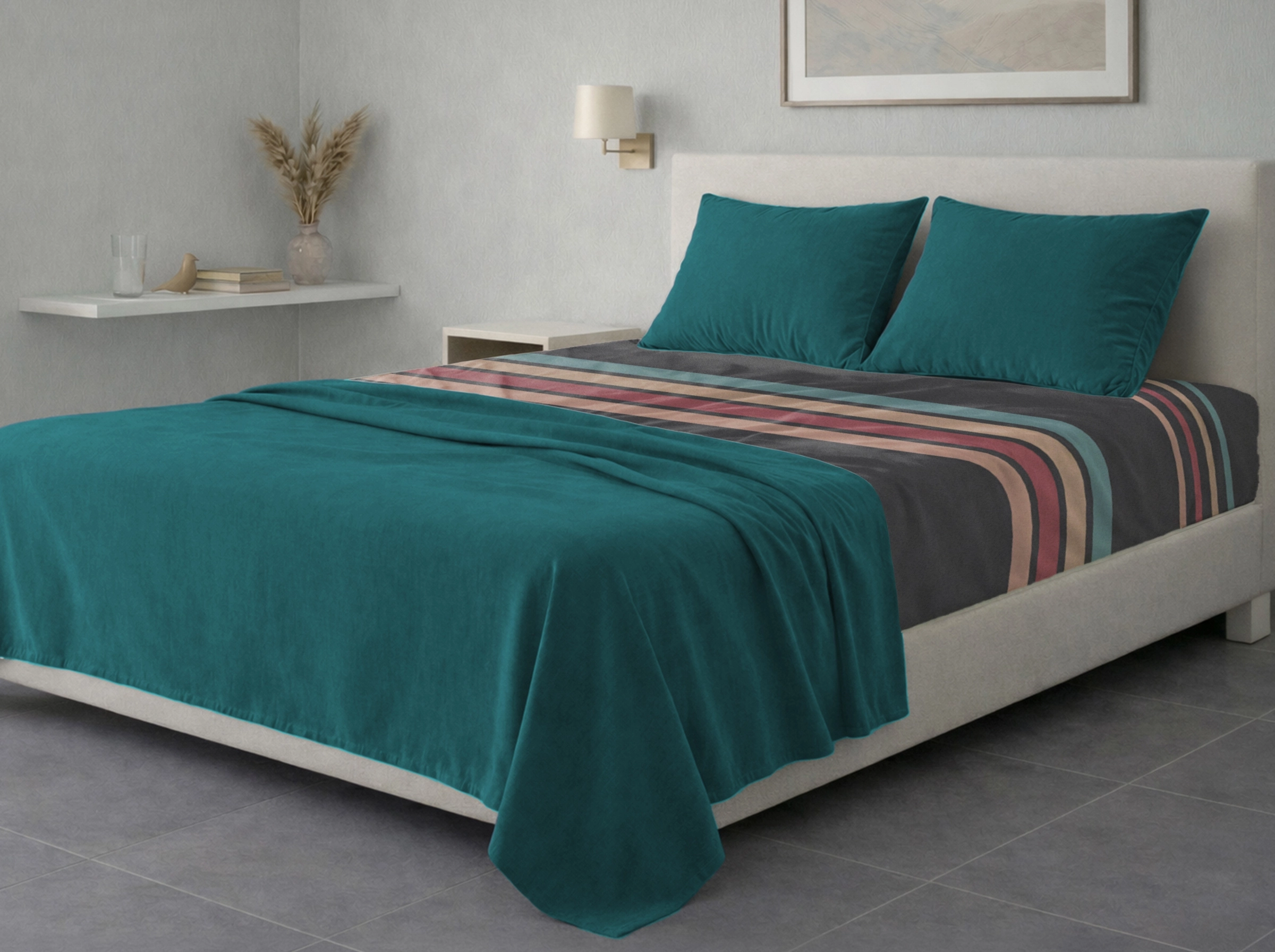 Σετ σεντόνια 4τμχ υπέρδιπλα 240x270-180x200+35 Βαμβακερά 100% εμπριμέ/μονόχρωμα 007443011Σ77Χ94