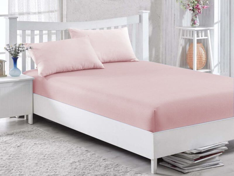 Κατωσέντονο με Λάστιχο Ροζ 100% Βαμβακερό Γαρύφαλλο 100-180x200+30cm - 100x200+30