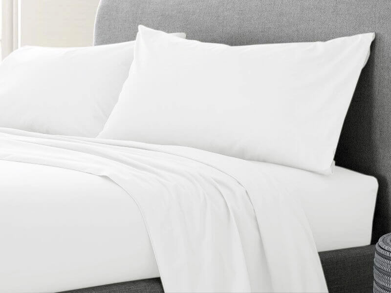 Κατωσέντονο με Λάστιχο Λευκό 100% Βαμβακερό Reactive Γαρύφαλλο 100-180x200+30cm