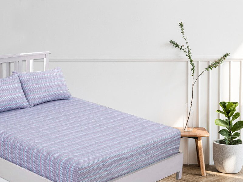 Κατωσέντονο με Λάστιχο Calm Wave 100% Βαμβακερό Reactive Γαρύφαλλο 100-180x200+30cm - 100x200, 100x200+30