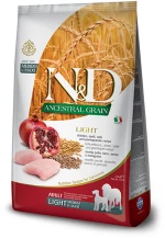 N+D Low Grain Dog Chicken + Pomegranate Light Medium + Maxi 12kg