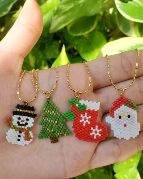 Miyuki Christmas Necklaces - Santa