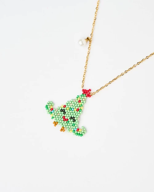 Jolly Holiday Tree Miyuki Necklace