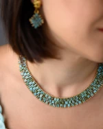 Miyuki Tila Necklace - Turquoise Picasso