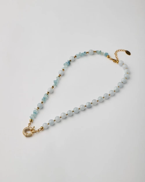 Aquamarine Double Texture Necklace