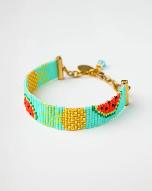 Miyuki Watermelon and Pineapple Bracelet