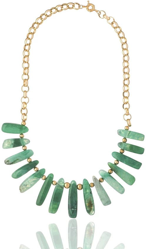 Green Agate Sticks Necklace