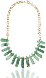 Green Agate Sticks Necklace