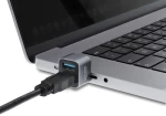 DELOCK mini USB hub 64359, 2x θυρών, USB 3.2, 10Gbps, USB-C σύνδεση, γκρι