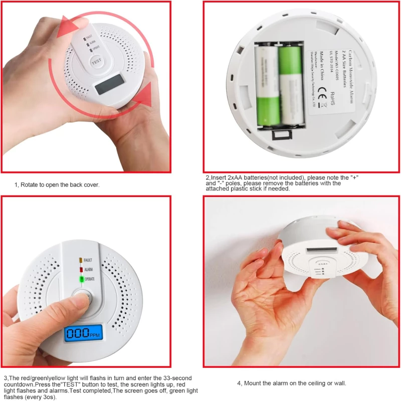 Ανιχνευτής Καπνού - Carbon Monoxide Smoke Detector ‎‎WJ-CO605 ( Κωδ.1-PER0056 )