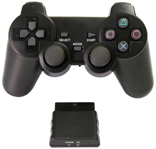 Ασύρματο χειριστήριο 2.4G - Wireless Dual Vibration Shock Controller Joystick Joypad για Sony PS2/PS1 Black ( Κωδ.1-GAME048 )