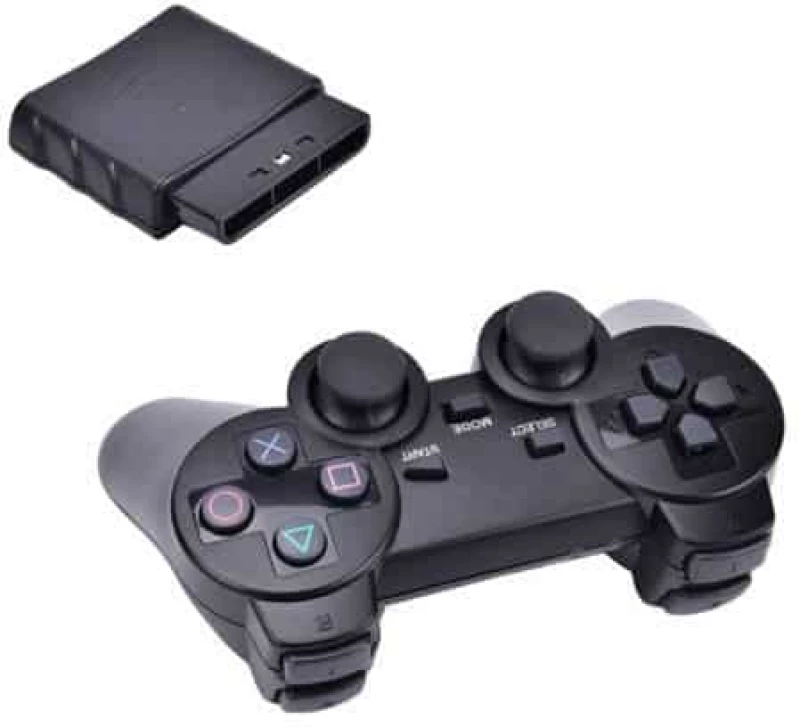 Ασύρματο χειριστήριο 2.4G - Wireless Dual Vibration Shock Controller Joystick Joypad για Sony PS2/PS1 Black ( Κωδ.1-GAME048 )