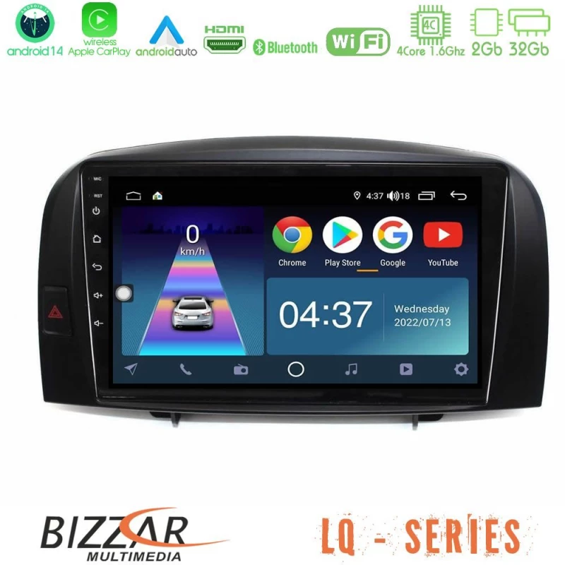 Bizzar lq Series 4core Android14 2+32gb Hyundai Sonata 2005-2009 Navigation Multimedia Tablet 10" με Carplay & Android Auto u-lq-Hy0710